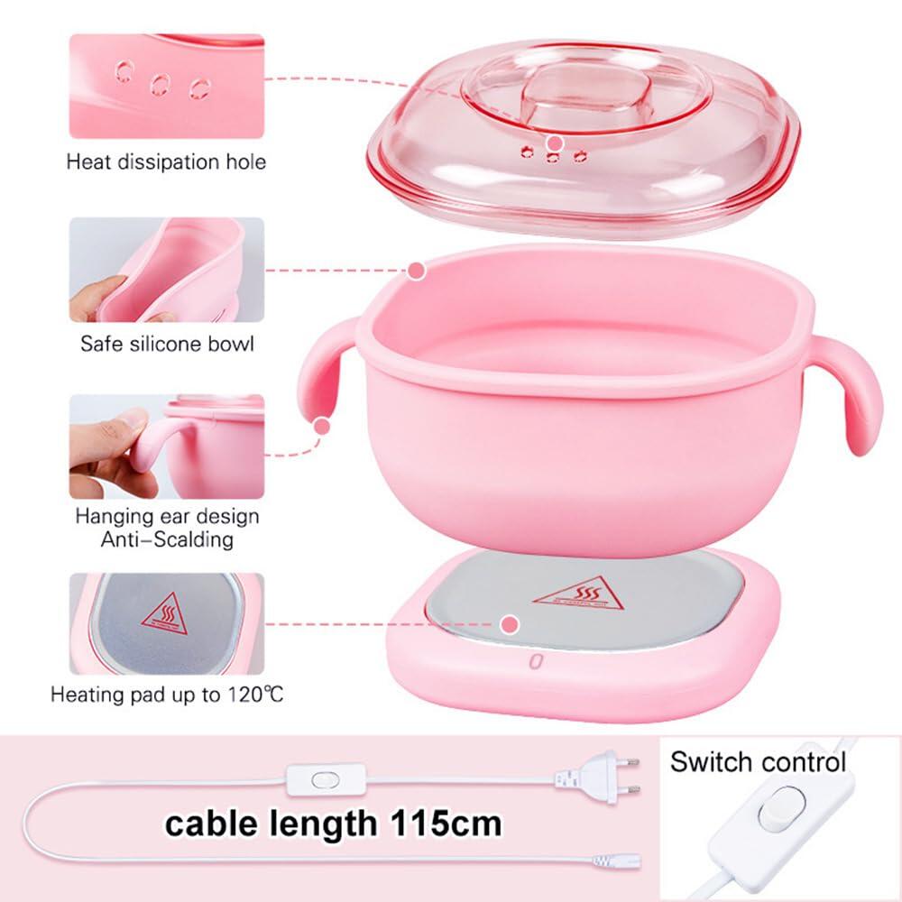 Calentador Eléctrico de Cera Caliente para Depilación – 13.5 fl oz, Forro de Silicona, 100W 💆‍♀️✨