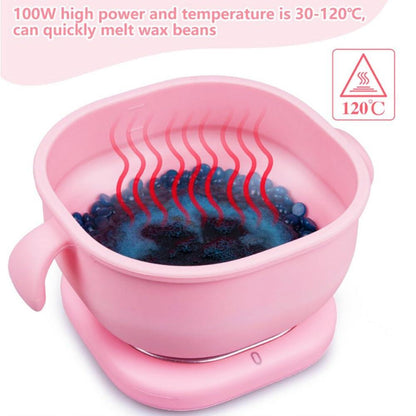 Calentador Eléctrico de Cera Caliente para Depilación – 13.5 fl oz, Forro de Silicona, 100W 💆‍♀️✨